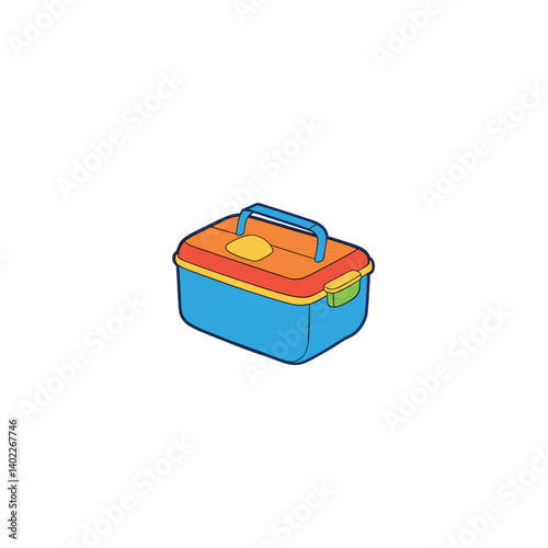 Portion lunch box on white background