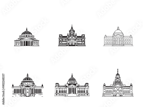 Reichstag Building Minimalist Vector