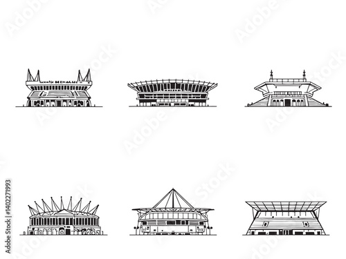 Santiago Bernabeu Stadium Line Art Series