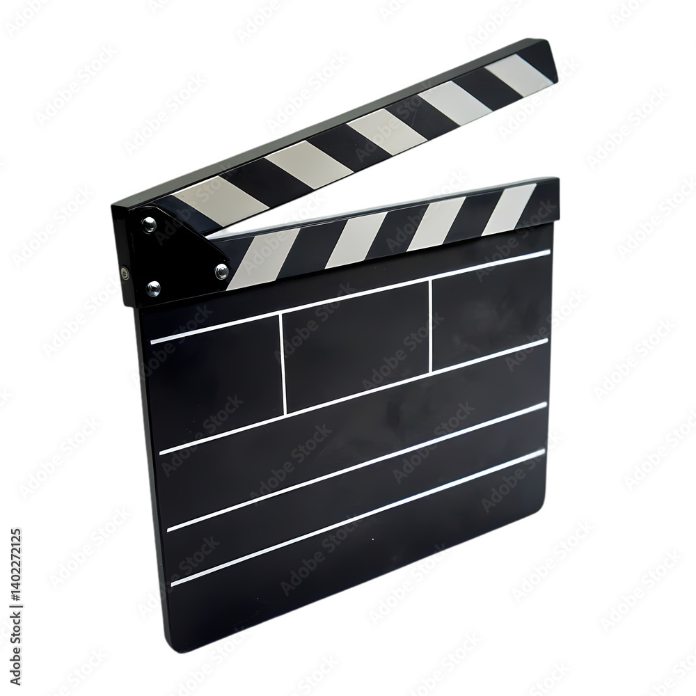 Fototapeta premium Movie Clapperboard Film Production on transparent background