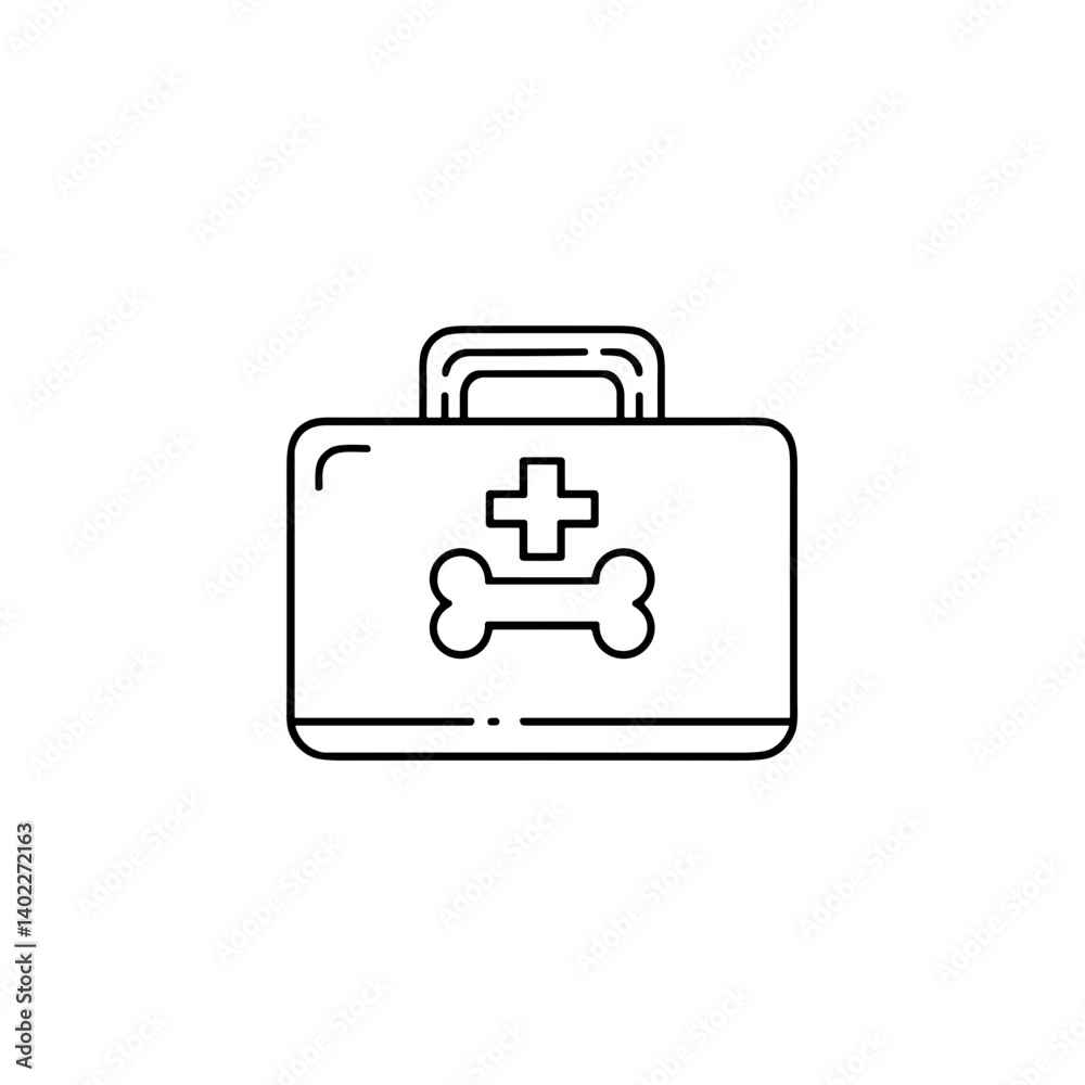 Pet First Aid Kit Icon in Minimalist Style Pet First Aid Kit Icon in Minimalist Style