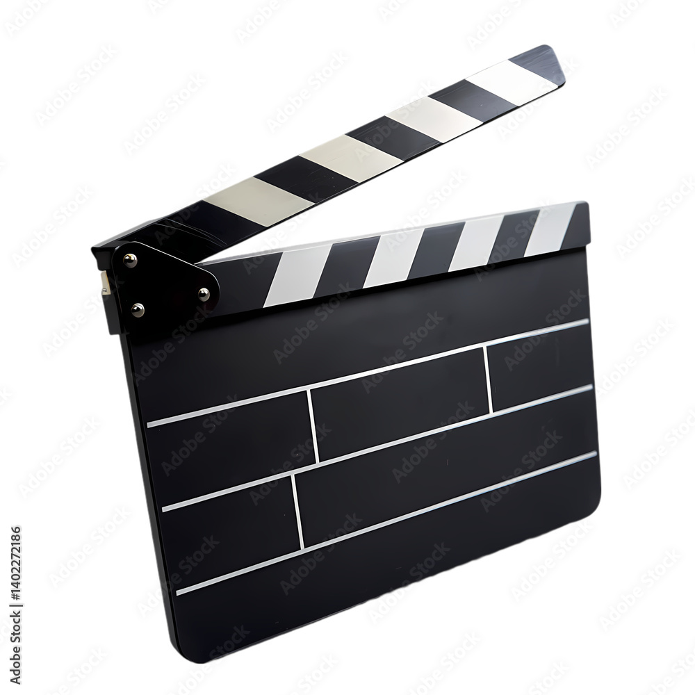 Obraz premium Movie Clapperboard Filmmaking Cinema on transparent background