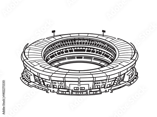 SoFi Stadium Modern Stadium Line Drawing Set