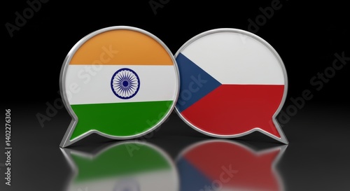 India and Czech Republic Dialogue: Flags in Speech Bubbles, Glossy Reflections Free Download India and Czech Republic Dialogue: Flags in Speech Bubbles, Glossy Reflections - GFXLoad