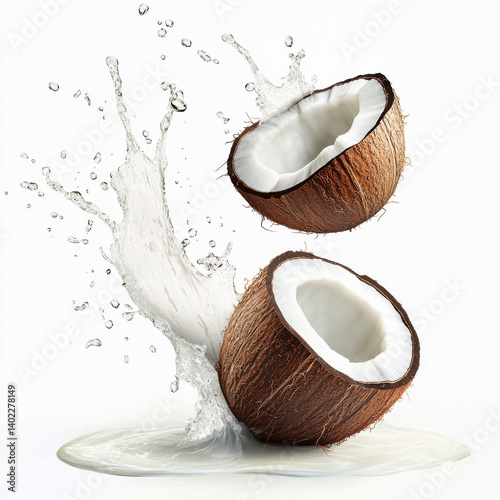 coconut with milk splash