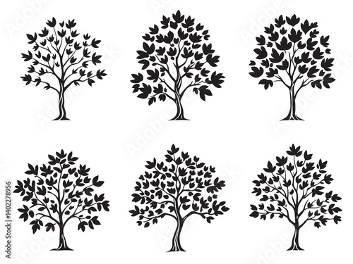 Sycamore Tree Minimal Line Art Drawing