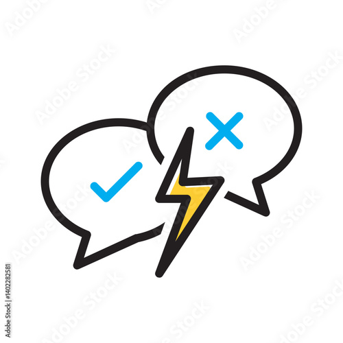 Vector multi color icon for Argument