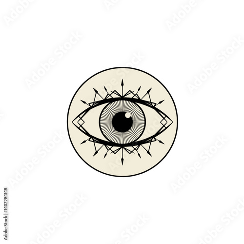 Mystical Eye Symbol in a Geometric and Sacred Design