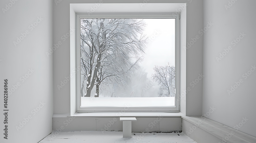 Fototapeta premium empty room with window and curtains