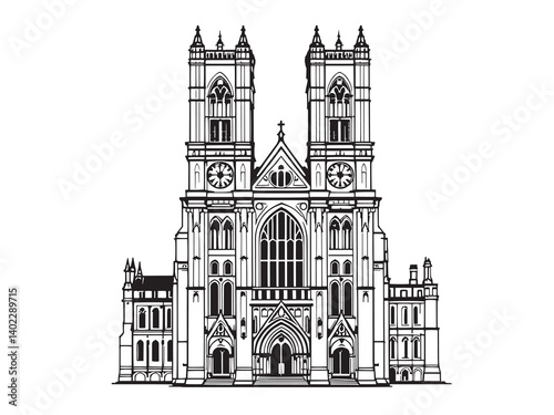 Westminster Abbey Cathedral Sketch Art