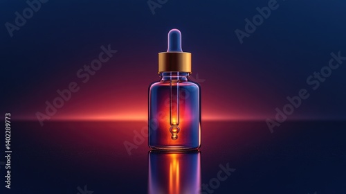Obraz na płótnie Glow serum bottle, radiant and vibrant, highlighting a premium, high-performance essence w salonie
