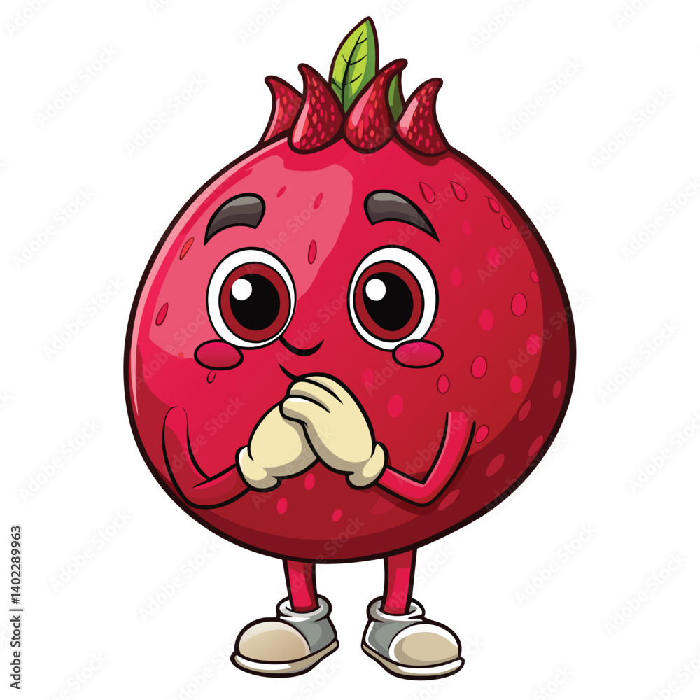 Fototapeta premium Cute Pomegranate Character