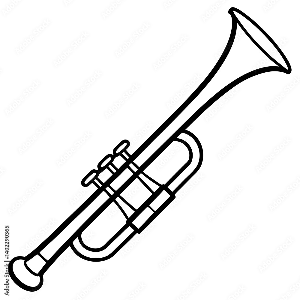 Clean Trumpet Vector Art with White Background Clean Trumpet Vector Art with White Background