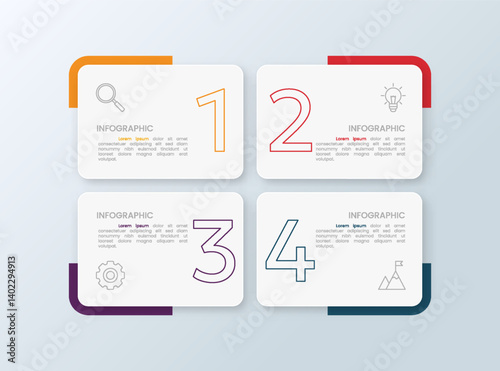 Steps business data visualization timeline process infographic template design with icons