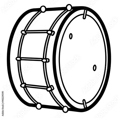 Minimal Bass Drum Vector Illustration on White Background