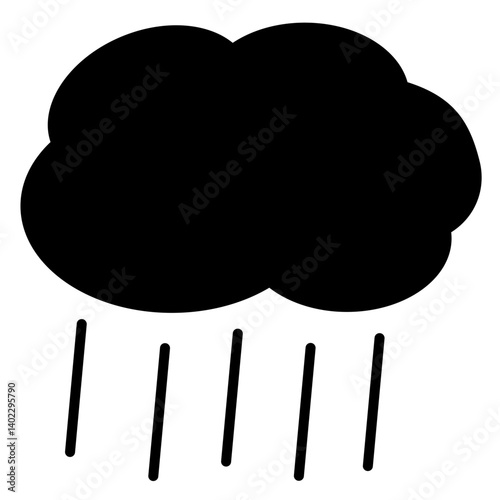 モノクロの雲と雨（黒）