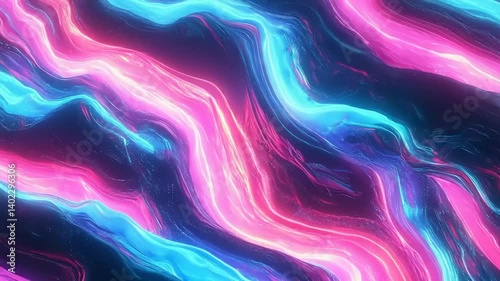 Abstract vibrant, flowing, liquid, neon color patterns