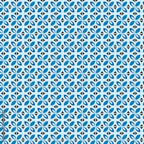 seamless pattern with blue flowers
