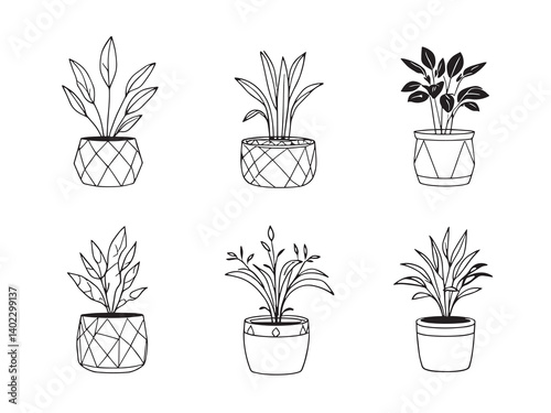 Plant Stand line art illustration