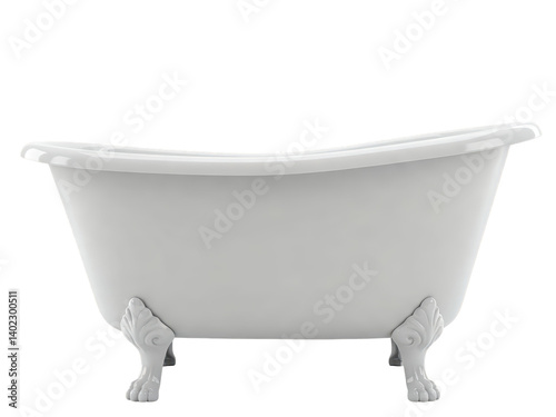 bath tub isolated on whimage of a classic white bathtub, 3D rendered and isolated on a transparent background