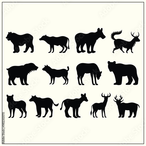 Silhouette of Save Animals, Eco Save