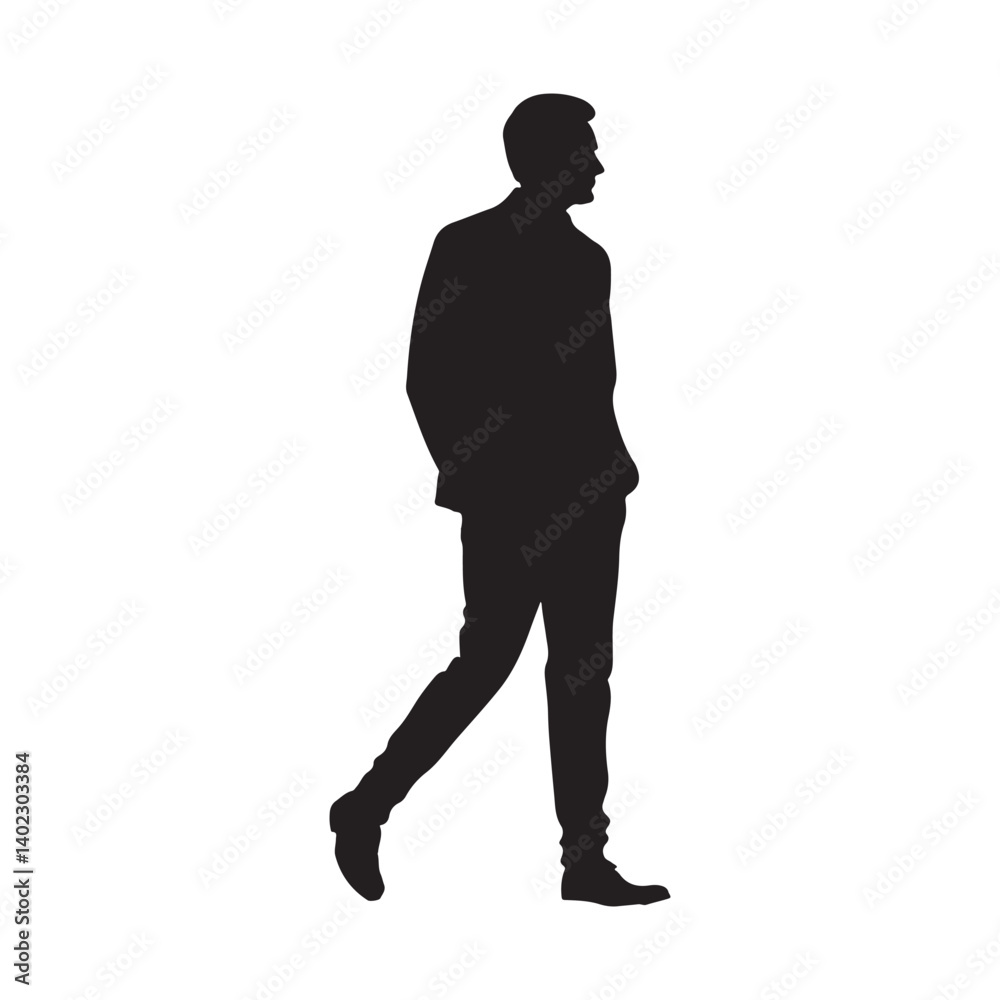 Man full lenght silhouette vector illustration isolated on white background Man full lenght silhouette vector illustration isolated on white background