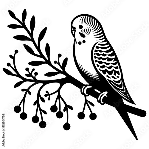 Budgie Pet Illustration.