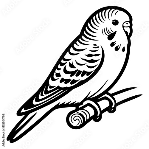 Budgie Pet Illustration.