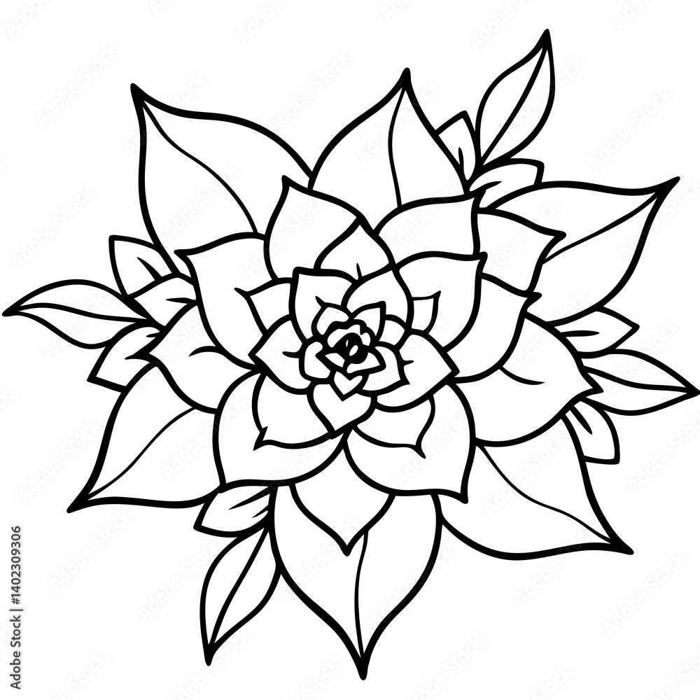 Minimal Boho Chic Floral Line Art Vector on White Background Minimal Boho Chic Floral Line Art Vector on White Background