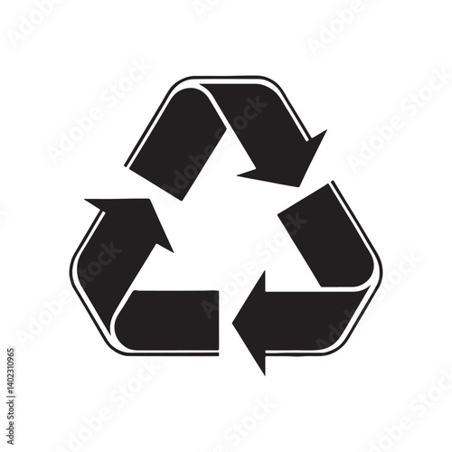 Green arrows recycle eco symbol vector illustration isolated on white background. Recycled sign. Cycle recycled icon. Recycled materials symbol