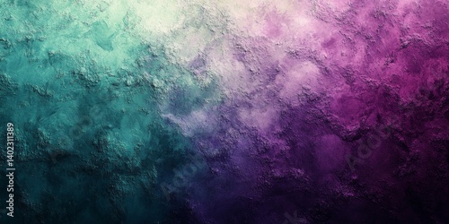 Grainy gradient background green purple noise texture color gradient abstract glowing banner header poster design, Generative AI