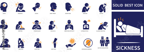  Sickness & Illness icon set  sickness, illness, symptoms, medical icon, health icon, best Quality icons