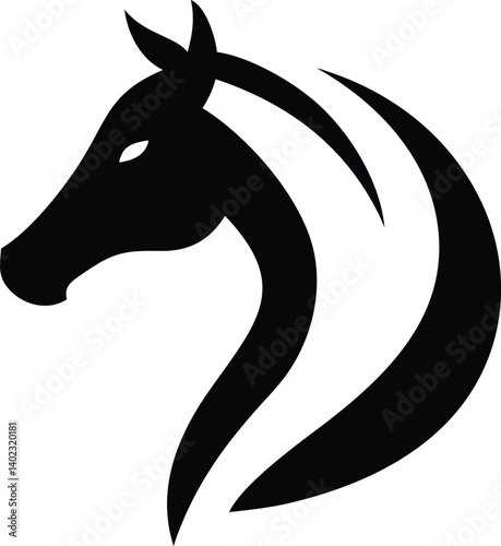 Equine Grace: Elegant Horse Head with Balanced Smooth Curves and Sharp Points
