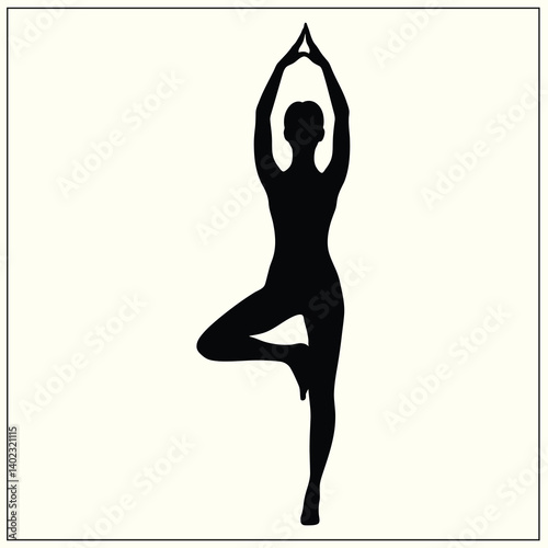 Silhouette of Asana, Yoga Pose