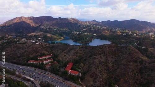 Aerial Flight Over Hollywood Hills and Reservoir, February 12, 2025