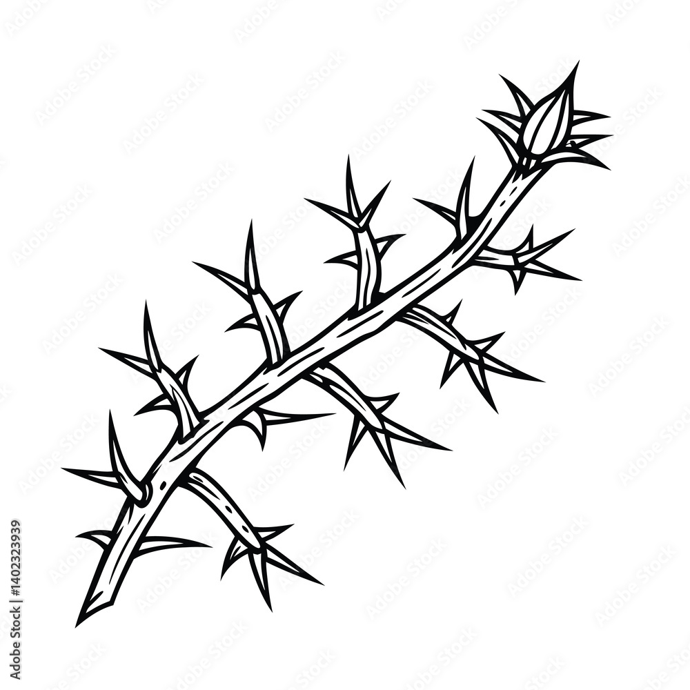 Fototapeta premium Jesus Christ cross thorn vector 