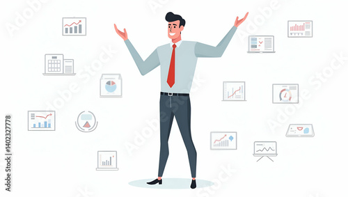 Flat Present refined multi departmental data dashboard visuals conveying integrated analytics from business units performance metrics and succinct reporting for premium photo stock imagery in  Simple 