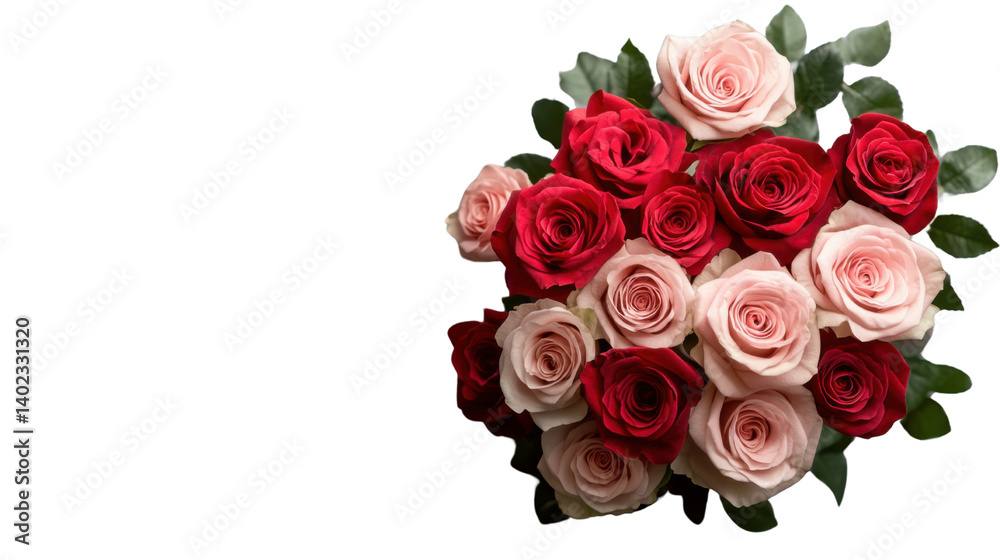 Bouquet of pink and red roses on transparant background Bouquet of pink and red roses on transparant background