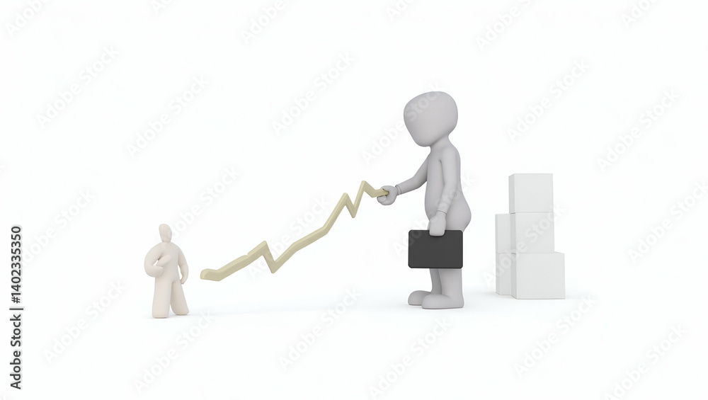 Globalization Shifts: Cute Vector Illustration of Smart Business Strategies During Economic Downturns and Financial Crises