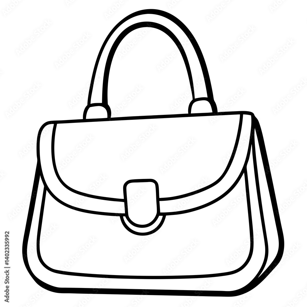 Clean Handbag Illustration in Vector Style Clean Handbag Illustration in Vector Style