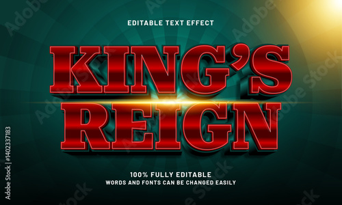 kings reign editable text effect with a king and kingdom text style
