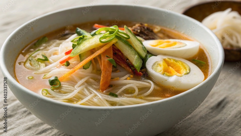 Janchi Guksu Korean Warm Noodle Somen Soup with Boiled Egg Janchi Guksu Korean Warm Noodle Somen Soup with Boiled Egg