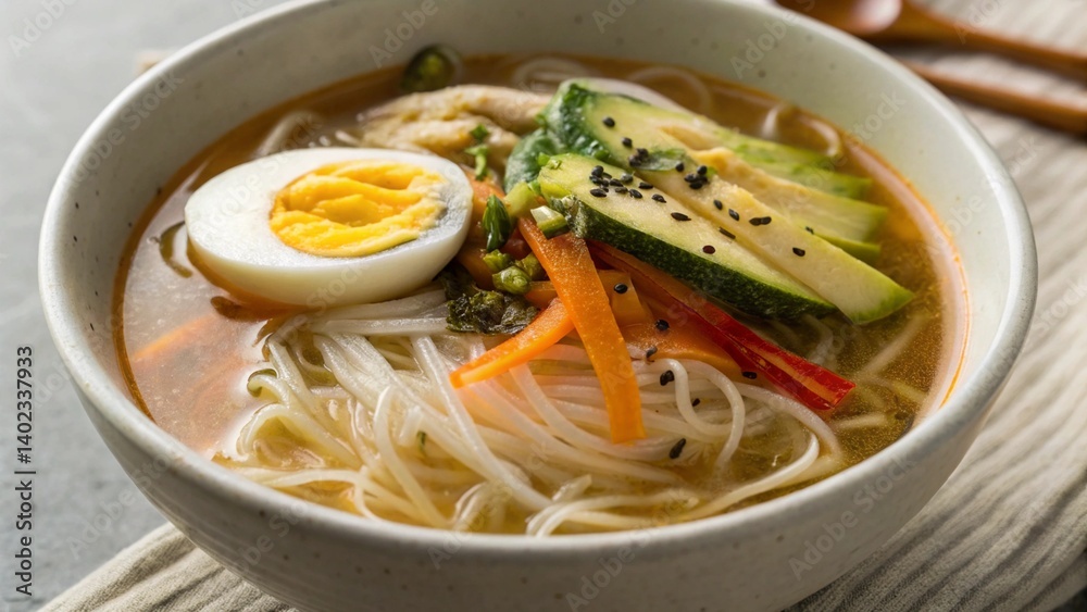 Janchi Guksu Korean Warm Noodle Somen Soup with Boiled Egg Janchi Guksu Korean Warm Noodle Somen Soup with Boiled Egg
