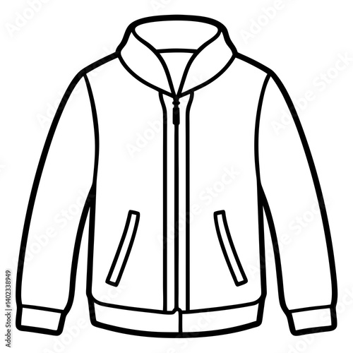Minimal Harrington Jacket Vector on White Background