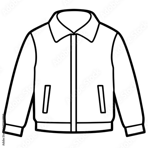 Minimal Harrington Jacket Vector on White Background