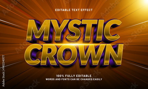 mystic crown editable text effect with a king and kingdom text style