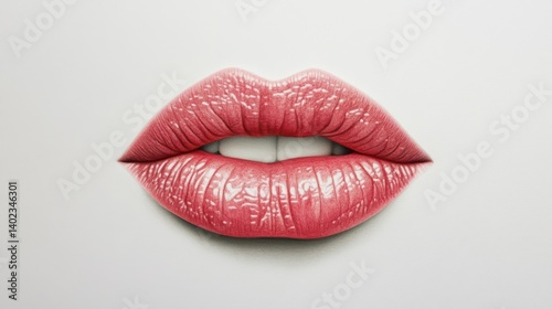 Kissing lips isolated on white background. illustration
