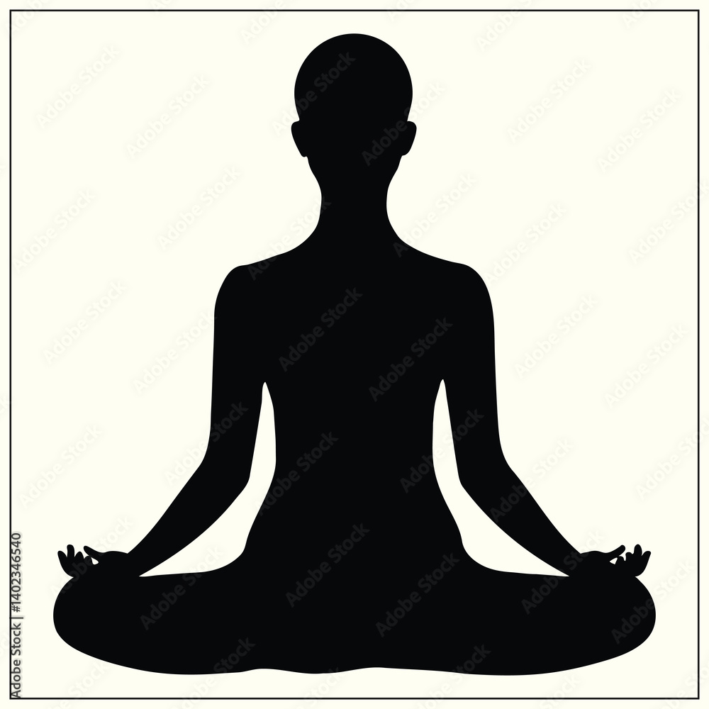 Silhouette of Meditation, Calm Pose