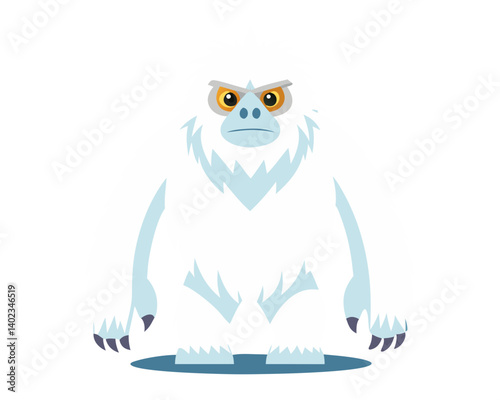  a cartoon yeti or abominable snowman character no background vector file.