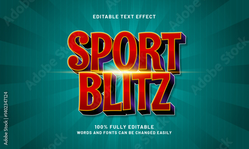 sport blitz editable text effect with a game and sport text style
